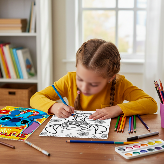 Stitch Ohana Coloring Book - 15-Page A4 - Custom Name | Premium & Durable