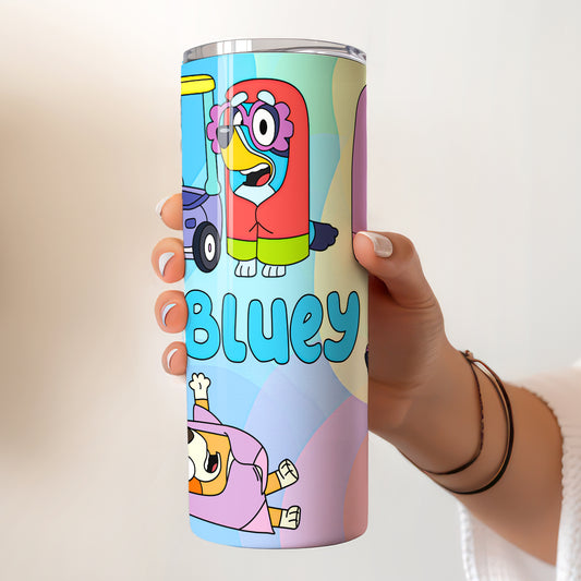 Bluey The Grannies Skinny Tumbler - Custom Name (20oz) | Insulated Stainless Steel Travel Cup