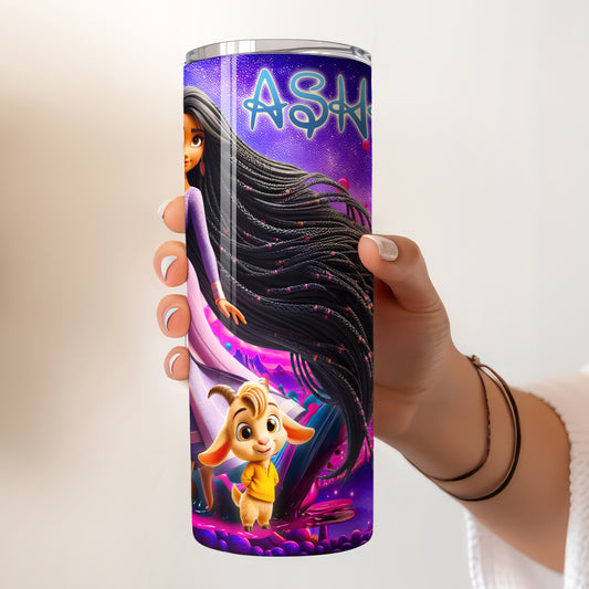 Asha Wish Magic Skinny Tumbler - Custom Name (20oz) | Insulated Stainless Steel Travel Cup