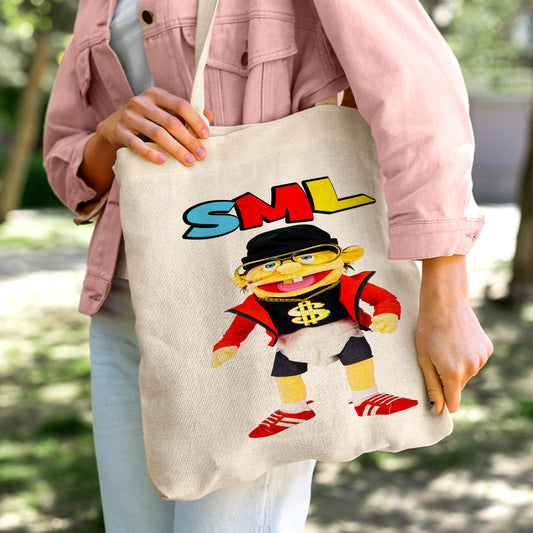 SML Jeffy Linen Tote Bag - Custom Name (35x45cm) | Eco-Friendly Lightweight Shopping & Everyday Carrier