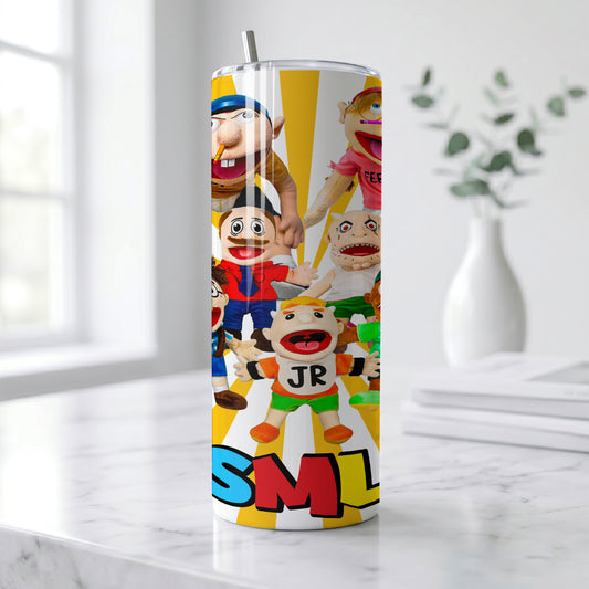 SML Puppet Friends Skinny Tumbler - Custom Name (20oz) | Insulated Stainless Steel Travel Cup
