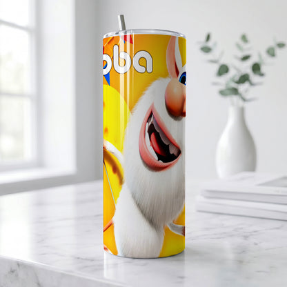 Booba Cheese Party Skinny Tumbler - Custom Name (20oz) | Insulated Stainless Steel Travel Cup