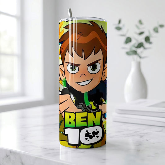 Ben 10 Alien Hero Skinny Tumbler - Custom Name (20oz) | Insulated Stainless Steel Travel Cup