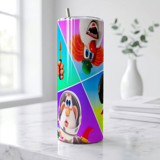 Booba Character Costumes Skinny Tumbler - Custom Name (20oz) | Insulated Stainless Steel Travel Cup