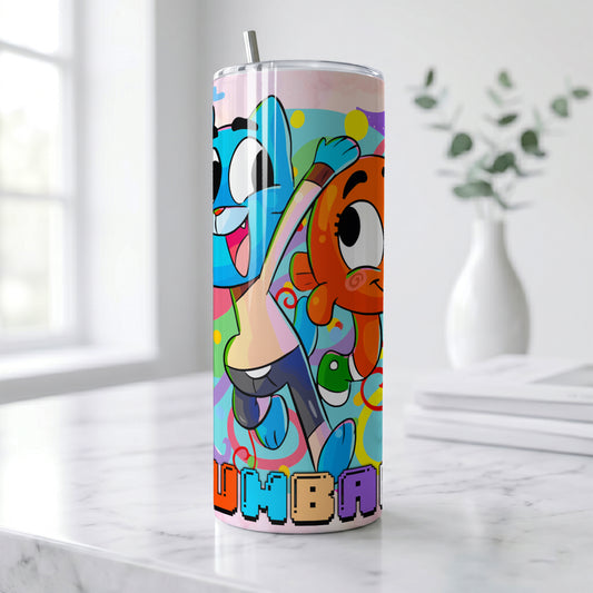 Gumball & Darwin Adventure Skinny Tumbler - Custom Name (20oz) | Insulated Stainless Steel Travel Cup