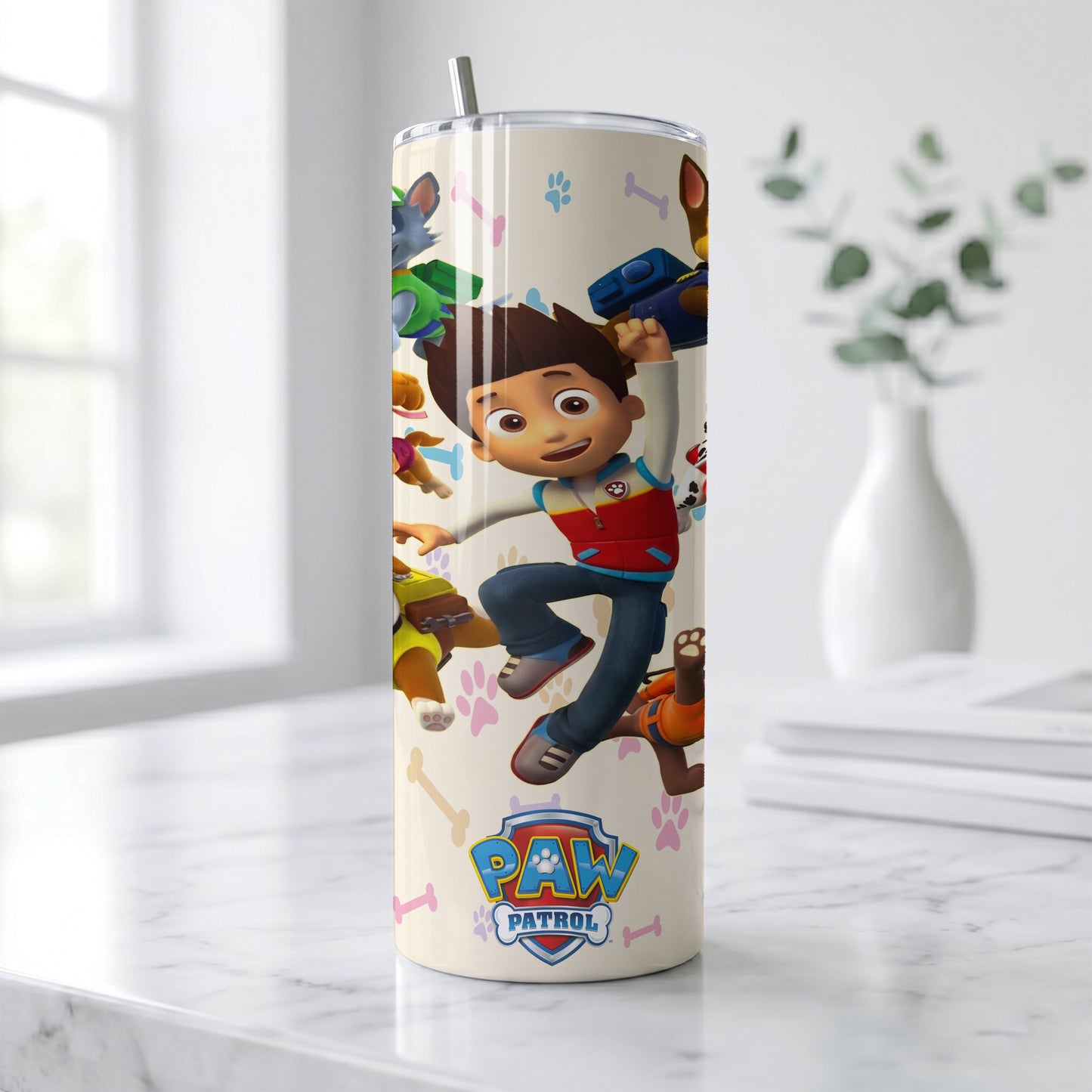 PAW Patrol Hero Pups Skinny Tumbler - Custom Name (20oz) | Insulated Stainless Steel Travel Cup
