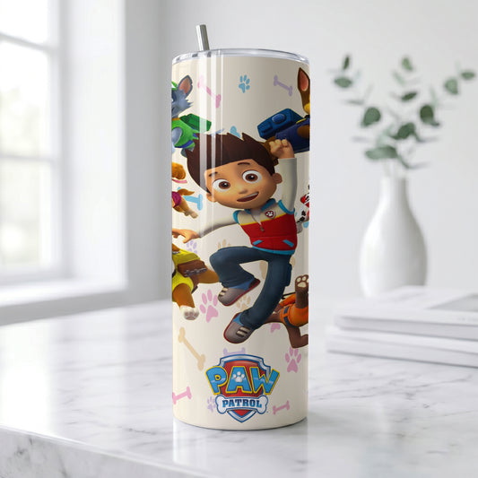 PAW Patrol Hero Pups Skinny Tumbler - Custom Name (20oz) | Insulated Stainless Steel Travel Cup