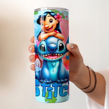 Lilo & Stitch Best Friends Skinny Tumbler - Custom Name (20oz) | Insulated Stainless Steel Travel Cup