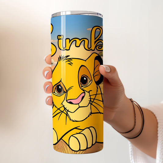 Simba The Lion King Savanna Skinny Tumbler - Custom Name (20oz) | Insulated Stainless Steel Travel Cup
