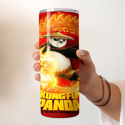 Kung Fu Panda Dragon Warrior Skinny Tumbler - Custom Name (20oz) | Insulated Stainless Steel Travel Cup