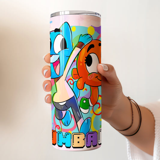 Gumball & Darwin Adventure Skinny Tumbler - Custom Name (20oz) | Insulated Stainless Steel Travel Cup