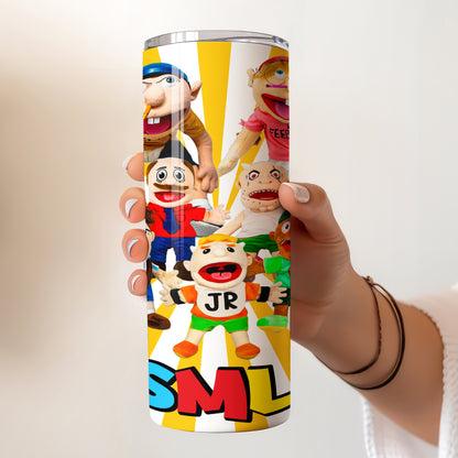 SML Puppet Friends Skinny Tumbler - Custom Name (20oz) | Insulated Stainless Steel Travel Cup