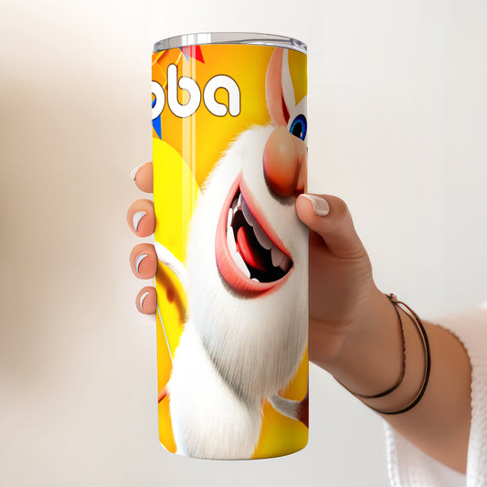 Booba Cheese Party Skinny Tumbler - Custom Name (20oz) | Insulated Stainless Steel Travel Cup