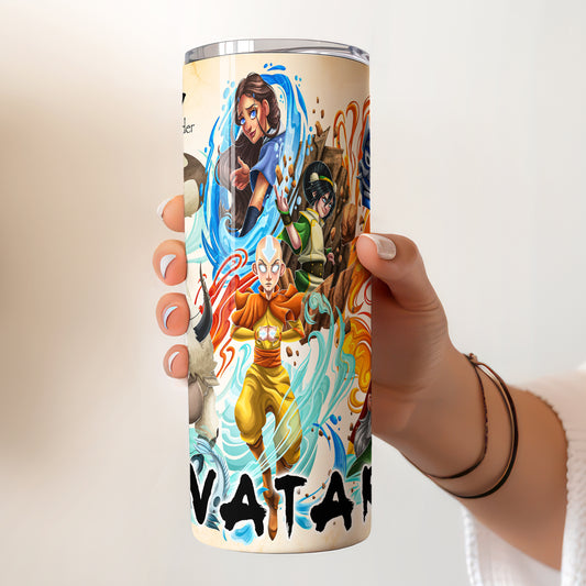Avatar The Last Airbender Skinny Tumbler - Custom Name (20oz) | Insulated Stainless Steel Travel Cup