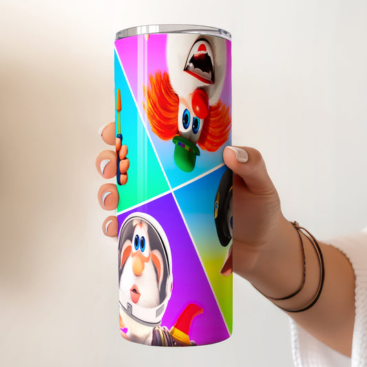 Booba Character Costumes Skinny Tumbler - Custom Name (20oz) | Insulated Stainless Steel Travel Cup