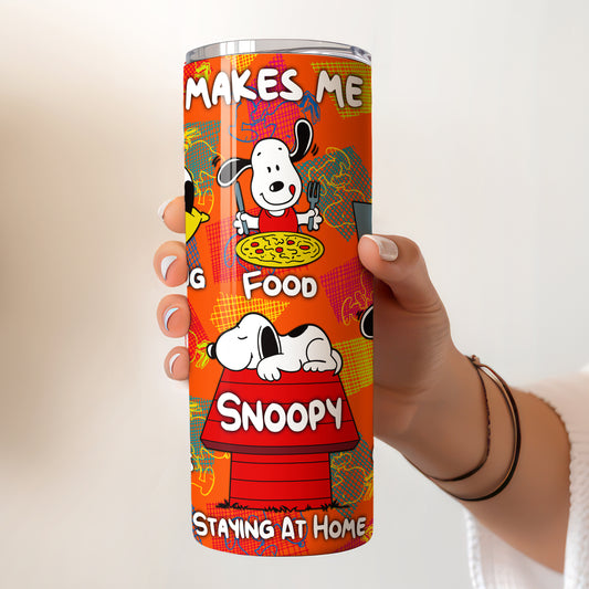 Snoopy What Makes Me Happy Skinny Tumbler - Custom Name (20oz) | Insulated Stainless Steel Travel Cup