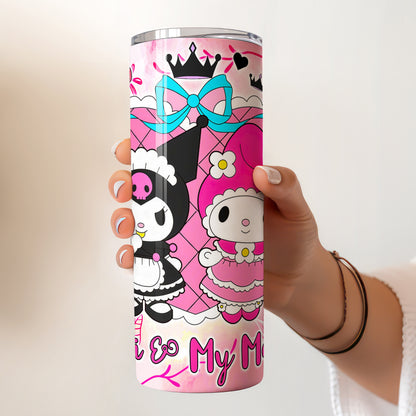 Kuromi & My Melody Maid Cafe Skinny Tumbler - Custom Name (20oz) | Insulated Stainless Steel Travel Cup