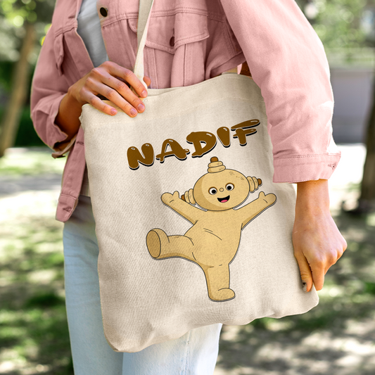 In the Night Garden Makka Pakka Linen Tote Bag - Custom Name (35x45cm) | Eco-Friendly Lightweight Shopping & Everyday Carrier