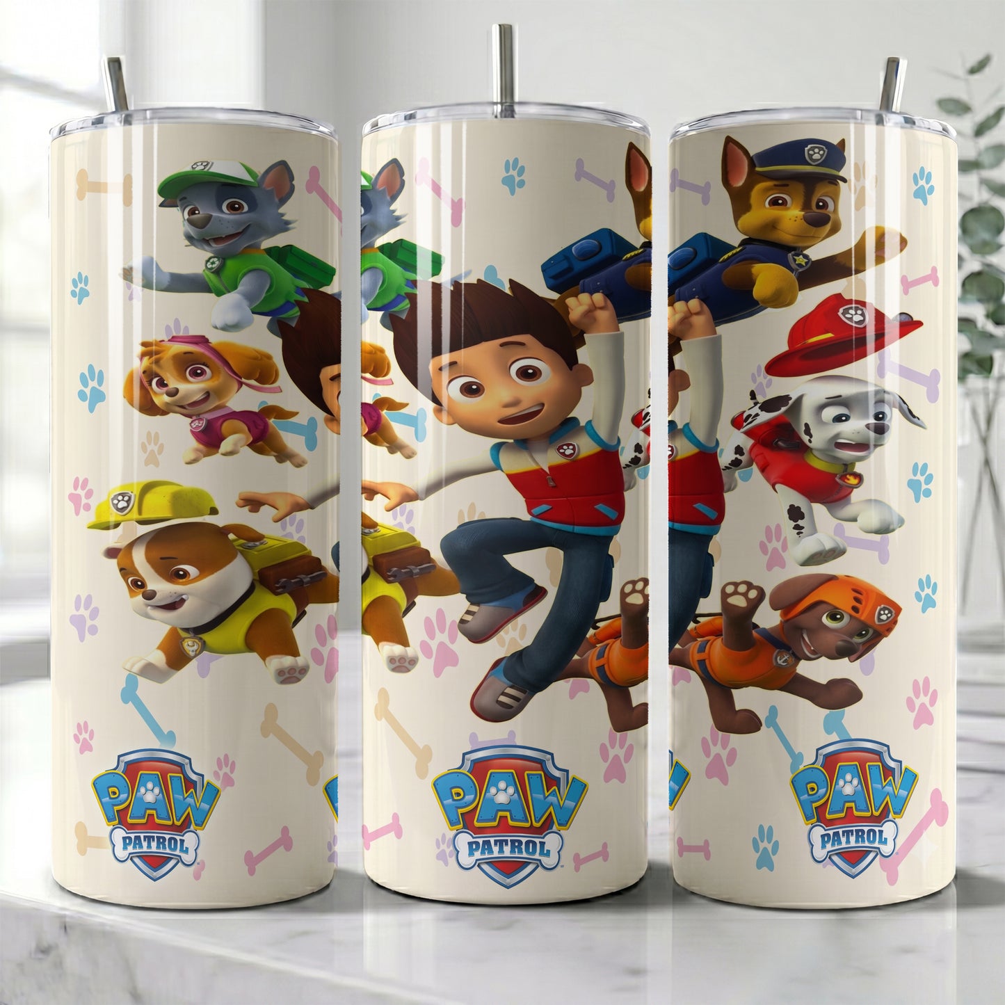 PAW Patrol Hero Pups Skinny Tumbler - Custom Name (20oz) | Insulated Stainless Steel Travel Cup