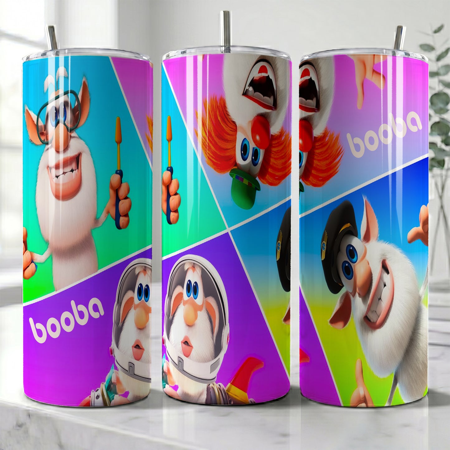 Booba Character Costumes Skinny Tumbler - Custom Name (20oz) | Insulated Stainless Steel Travel Cup