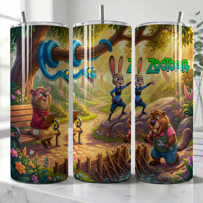Zootopia Forest Patrol Skinny Tumbler - Custom Name (20oz) | Insulated Stainless Steel Travel Cup