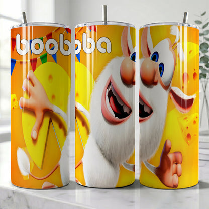 Booba Cheese Party Skinny Tumbler - Custom Name (20oz) | Insulated Stainless Steel Travel Cup