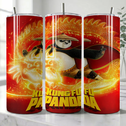 Kung Fu Panda Dragon Warrior Skinny Tumbler - Custom Name (20oz) | Insulated Stainless Steel Travel Cup