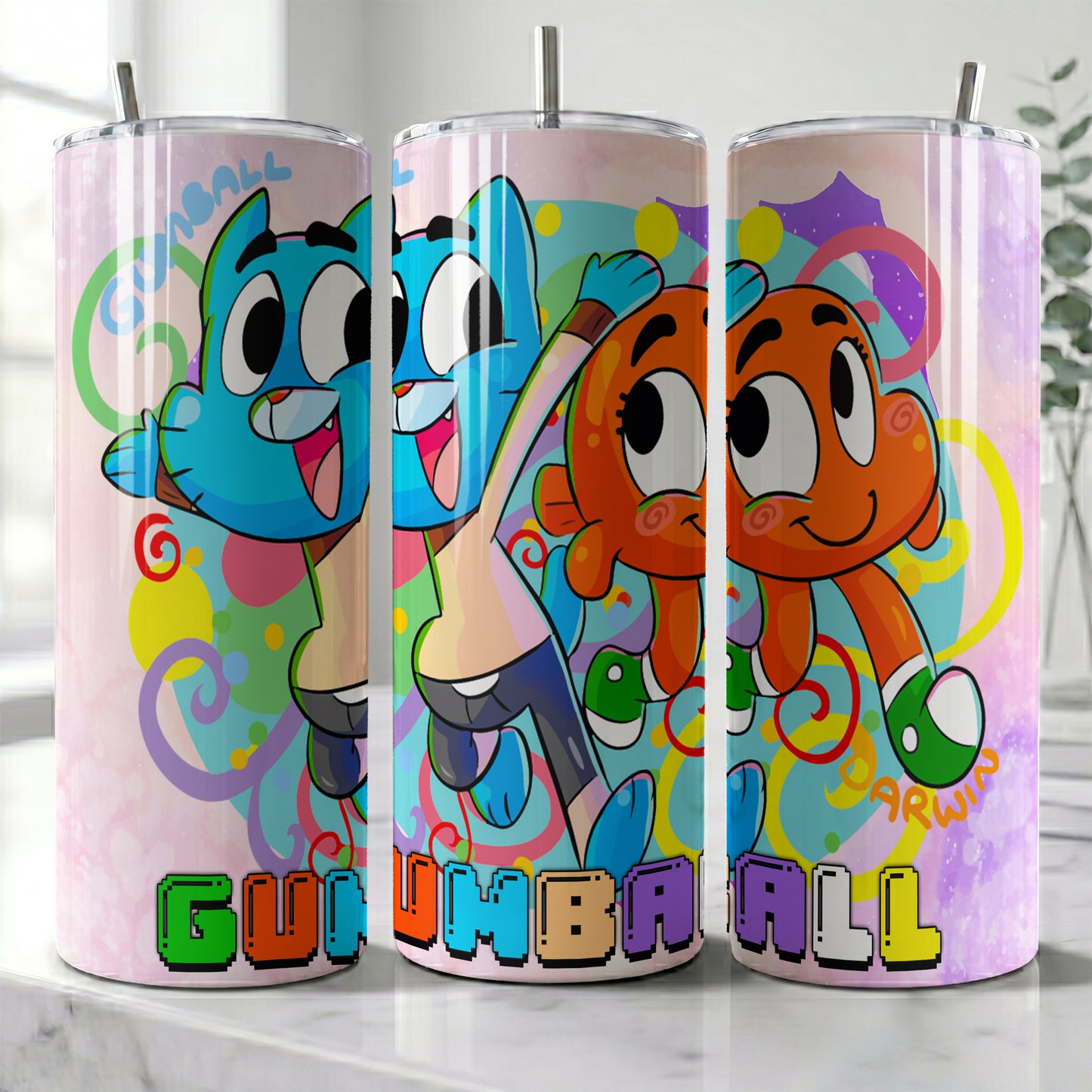 Gumball & Darwin Adventure Skinny Tumbler - Custom Name (20oz) | Insulated Stainless Steel Travel Cup