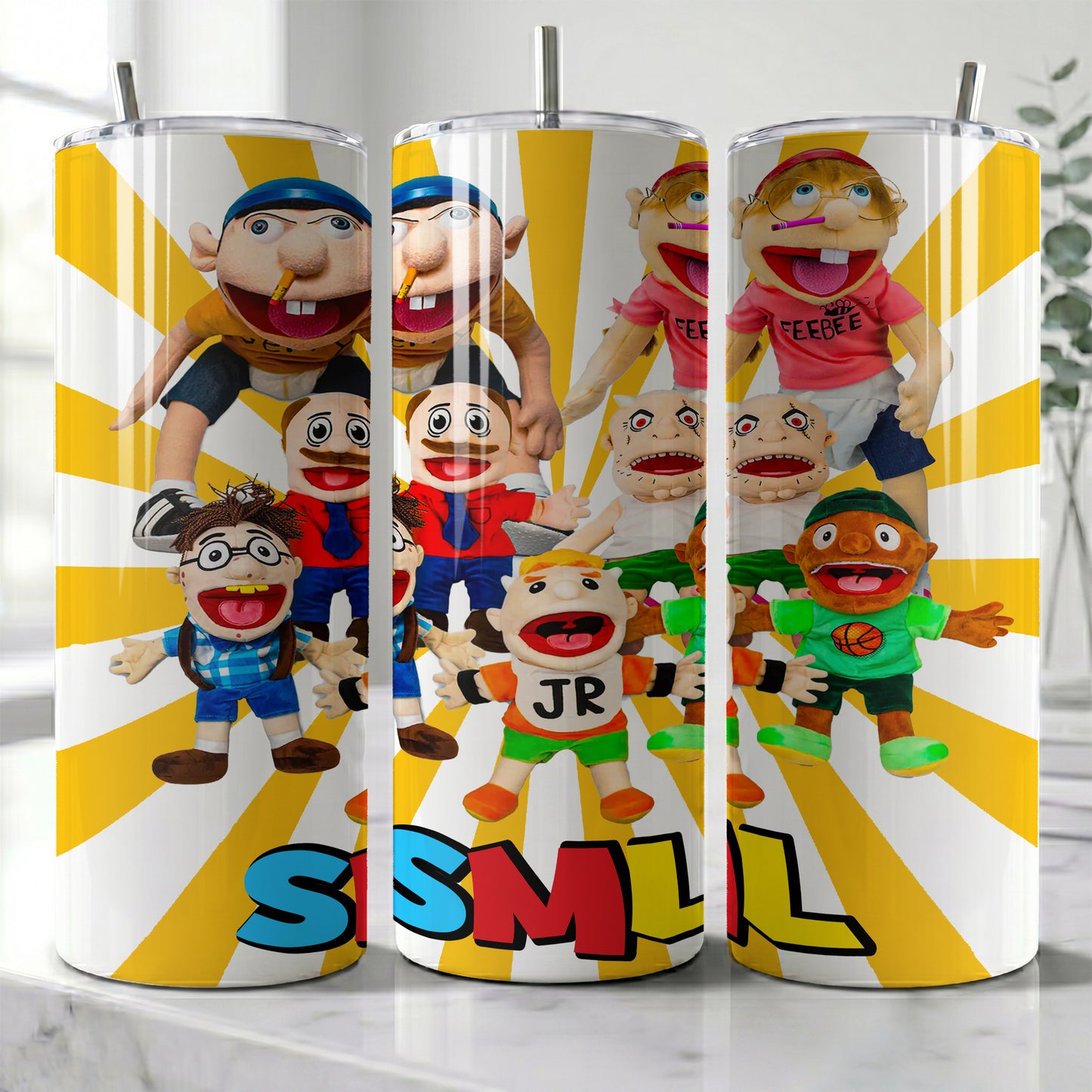 SML Puppet Friends Skinny Tumbler - Custom Name (20oz) | Insulated Stainless Steel Travel Cup