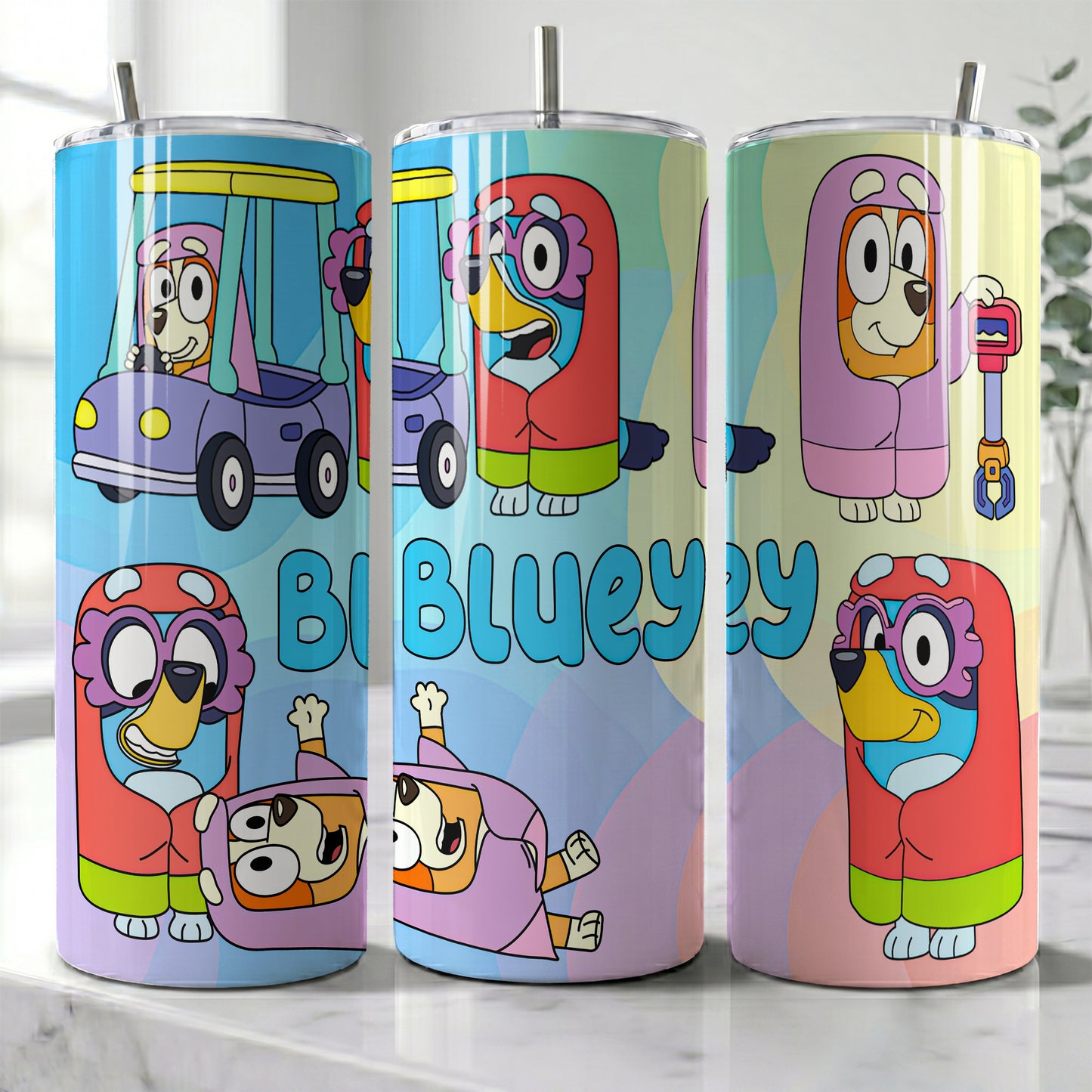 Bluey The Grannies Skinny Tumbler - Custom Name (20oz) | Insulated Stainless Steel Travel Cup