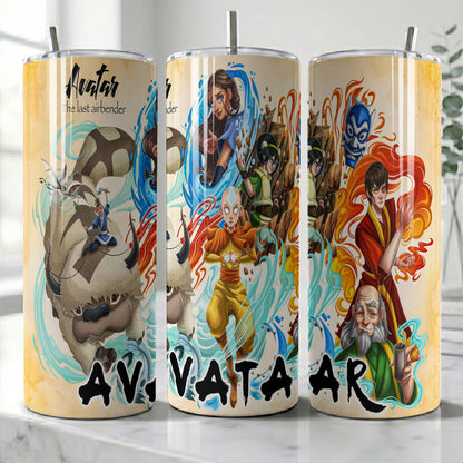 Avatar The Last Airbender Skinny Tumbler - Custom Name (20oz) | Insulated Stainless Steel Travel Cup