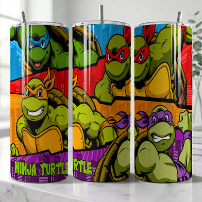 Teenage Mutant Ninja Turtles Comic Skinny Tumbler - Custom Name (20oz) | Insulated Stainless Steel Travel Cup