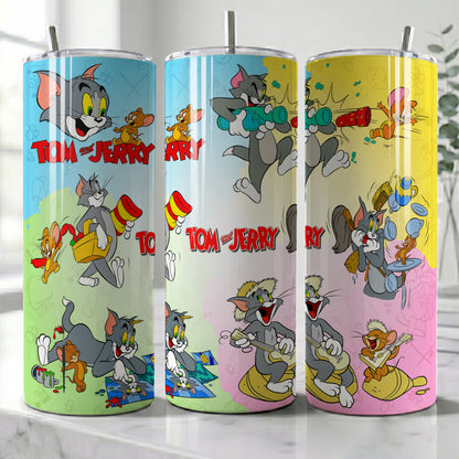 Tom & Jerry Classic Chase Skinny Tumbler - Custom Name (20oz) | Insulated Stainless Steel Travel Cup