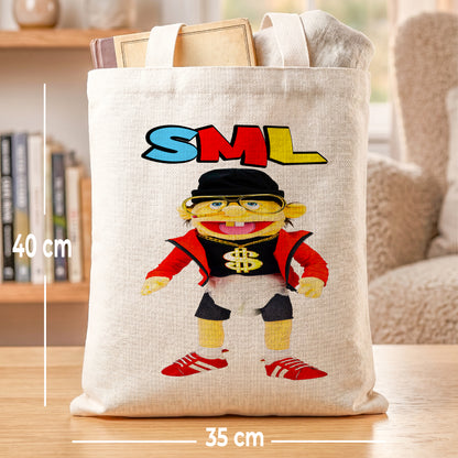 SML Jeffy Linen Tote Bag - Custom Name (35x45cm) | Eco-Friendly Lightweight Shopping & Everyday Carrier