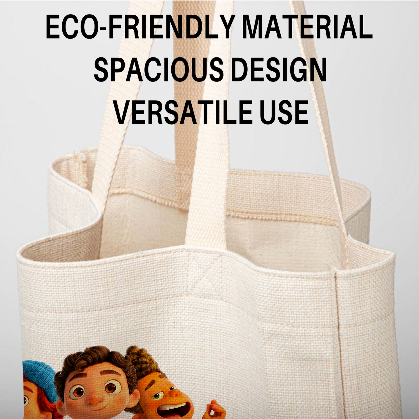 Luca Movie Linen Tote Bag - Custom Name (35x45cm) | Eco-Friendly Lightweight Shopping & Everyday Carrier