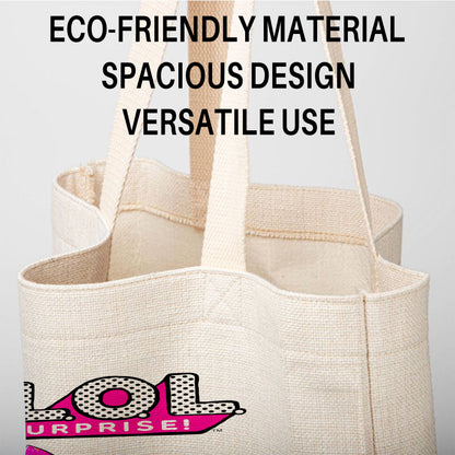 LOL Surprise Doll Linen Tote Bag - Custom Name (35x45cm) | Eco-Friendly Lightweight Shopping & Everyday Carrier