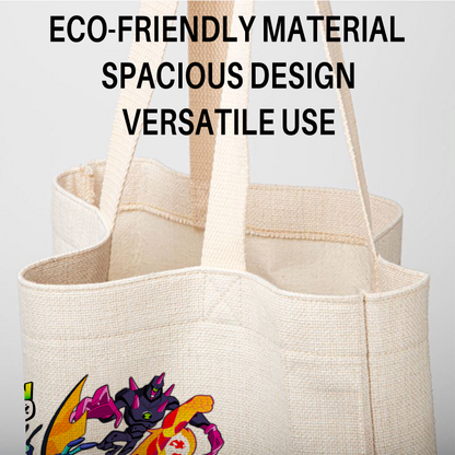 Ben 10 Alien Force Linen Tote Bag - Custom Name (35x45cm) | Eco-Friendly Lightweight Shopping & Everyday Carrier