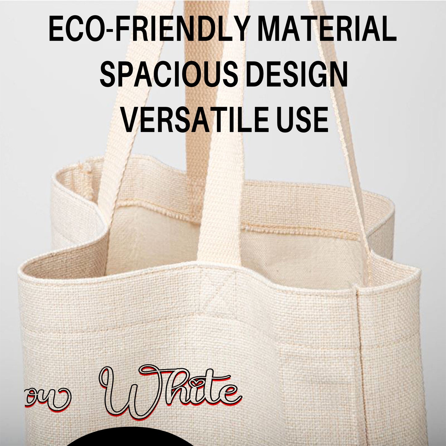 Princess Snow White Linen Tote Bag - Custom Name (35x45cm) | Eco-Friendly Lightweight Shopping & Everyday Carrier