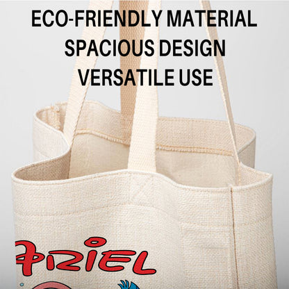 Princess Ariel Linen Tote Bag - Custom Name (35x45cm) | Eco-Friendly Lightweight Shopping & Everyday Carrier