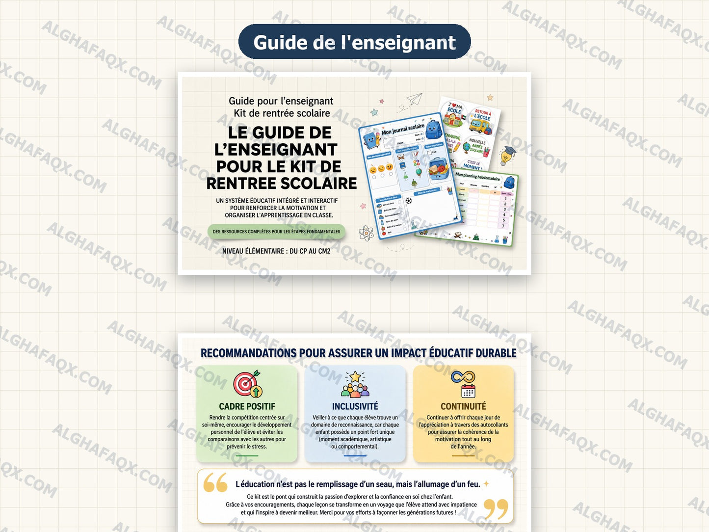 Back-to-School Teacher Kit - Primary Stage (French Edition)