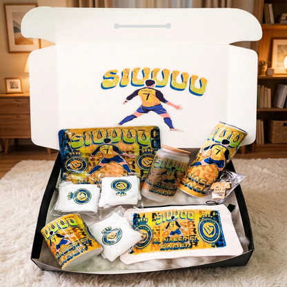 Al Nassr CR7 Fan Box – Custom Name | Includes Mouse Pad, Pouch, Socks & Drinkware Set & More