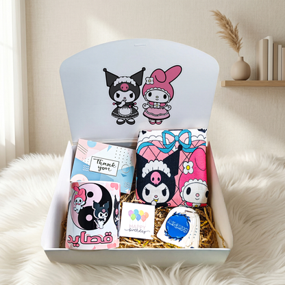 Kuromi & My Melody Mini Box – Personalized | Includes Custom Mug, Tote Bag, Card Set & Gift Cards