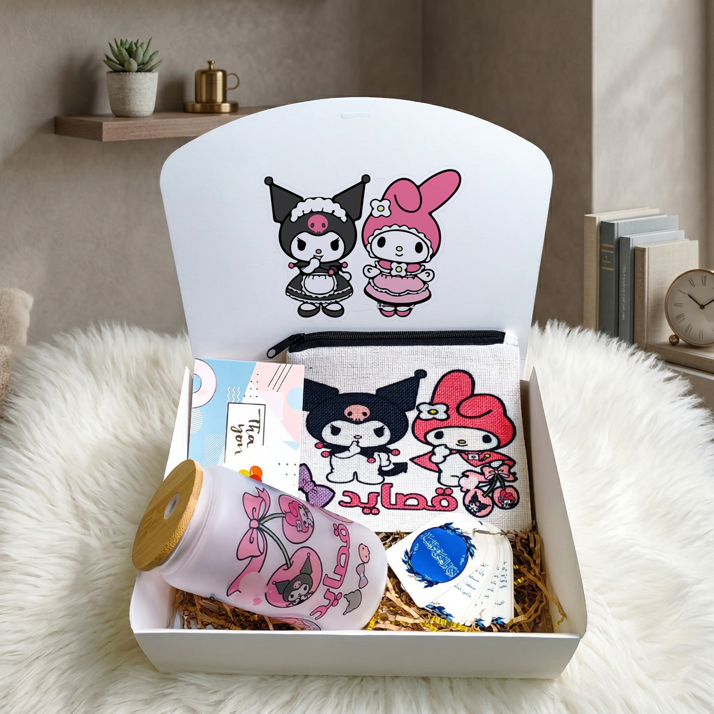 Kuromi & My Melody Mini Box – Personalized | Includes Frosted Tumbler, Zipper Pouch, Card Set & Gift Cards